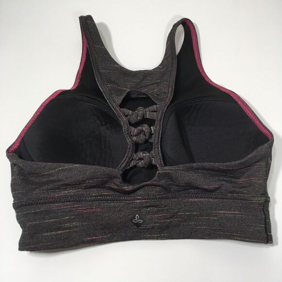 Prana Itzel Lattice Back High Neck‎ Gray Wireless Pullover Sports Bra SMALL - Picture 5 of 9